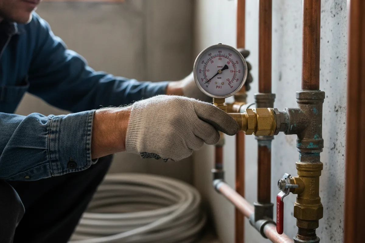 Pressure testing a repaired line during Water Line Repair in South Saint Paul